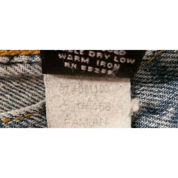 Vtg Express Jeans Size 9/10 SHORT Extreme Flare Distressed Light-Medium Blue Y2K - Picture 12 of 12